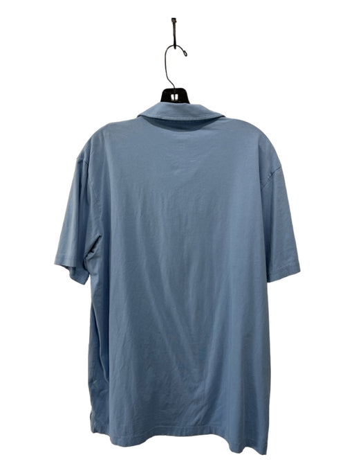 Peter Millar Size M Light blue Cotton Blend Solid Polo Men's Short Sleeve M