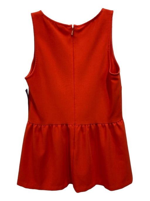 Trina Turk Size S Orange Polyester Blend Round Neck Sleeveless Back Zip Top Orange / S