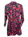 Milly Size P Purple, Red, Green Polyester Long Sleeve Abstract Print Dress Purple, Red, Green / P