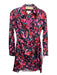 Milly Size P Purple, Red, Green Polyester Long Sleeve Abstract Print Dress Purple, Red, Green / P
