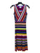 Milly Size P Multi Viscose Blend Sleeveless Variegated Stripes Pleated Dress Multi / P