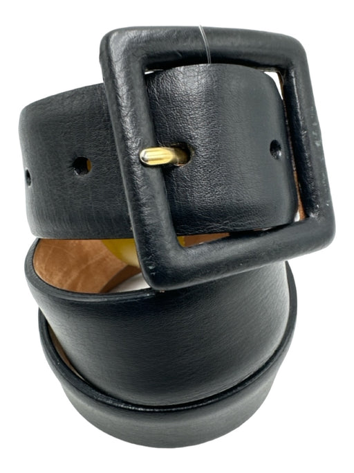W. Kleinberg Black Leather Gold hardware Square Buckle Belts Black / S