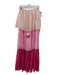 PQ Size S Hot Pink, Pink Cotton Blend Strapless Tiered Metallic Stripe Dress Hot Pink, Pink / S