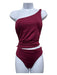 Agua Bendita Size S Burgundy Red Nylon Blend Rouched Cut Out One piece Swimsuit Burgundy Red / S