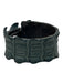 No Brand Blue Gray Crocodile Leather Wide Cuff Bracelet Blue Gray