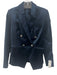 Elie Tahari Size XS Navy Blue Cotton Blend Velvet Crystal Buttons Blazer Jacket Navy Blue / XS