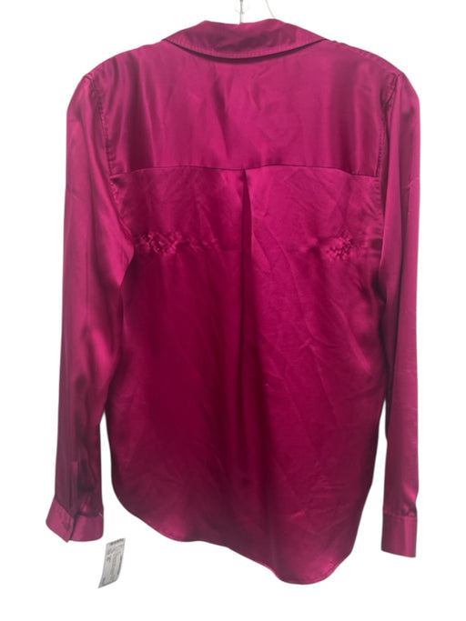 L'agence Size XS Fuchsia Pink Silk Long Sleeve Button Up Collared Shirt Top Fuchsia Pink / XS