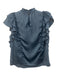 Veronica Beard Size 2 Slate Blue Polyester Ruffle Cap Sleeve Keyhole Back Top Slate Blue / 2