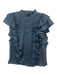 Veronica Beard Size 2 Slate Blue Polyester Ruffle Cap Sleeve Keyhole Back Top Slate Blue / 2