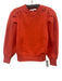 Frame Size S Orange Cotton Blend Long Balloon Sleeve Crew Neck Pullover Sweater Orange / S