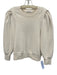 Frame Size XS Cream White Cotton Blend Long Balloon Sleeve Crew Neck Sweater Cream White / XS