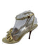 Gucci Shoe Size 6.5 Gold & Brown Leather Horsebit Ankle Strap Sandals Gold & Brown / 6.5