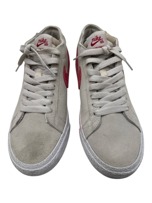 Nike Shoe Size 9 White & Red Suede Solid Sneaker Men's Shoes White & Red / 9