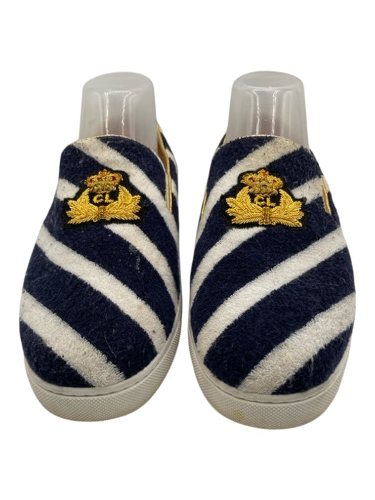 Christian Louboutin Shoe Size 40.5 Blue & White Leather & Textile Sneakers Blue & White / 40.5