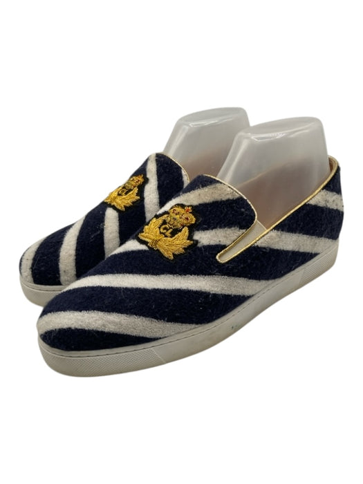 Christian Louboutin Shoe Size 40.5 Blue & White Leather & Textile Sneakers Blue & White / 40.5