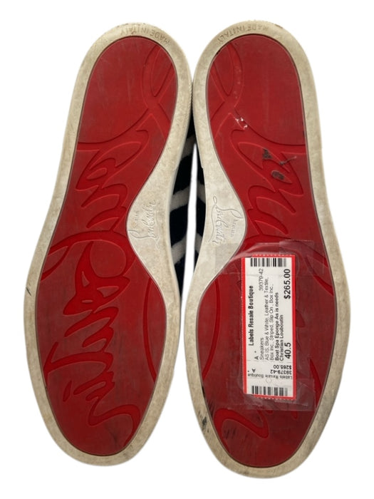 Christian Louboutin Shoe Size 40.5 Blue & White Leather & Textile Sneakers Blue & White / 40.5