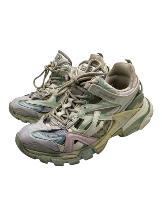 Balenciaga Shoe Size 9 White & Multi Leather Chunky Cutout Sneakers White & Multi / 9