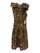 Ulla Johnson Size 2 Green, Pink, Blue Cotton Ruffle Cap Sleeve Floral Dress Green, Pink, Blue / 2