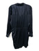 Veronica Beard Size 10 Navy Blue Silk Long Sleeve V Neck Collar Side Zip Dress Navy Blue / 10