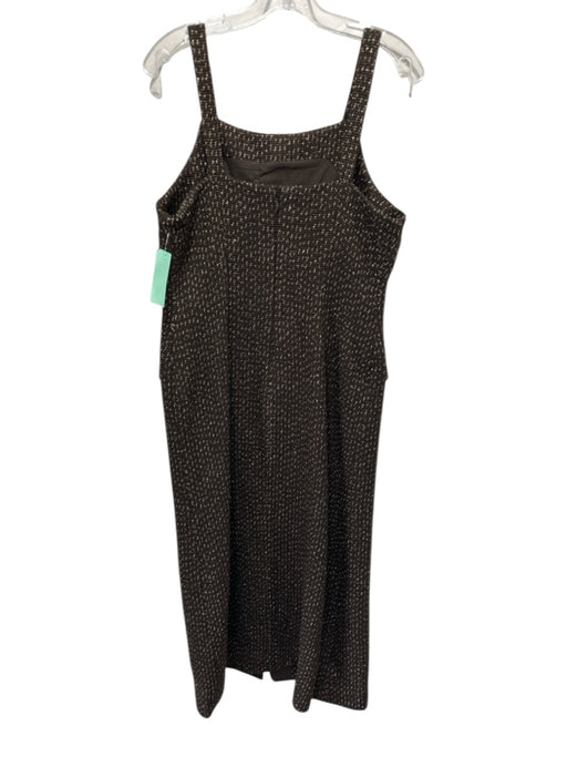Mestiza New York Size 10 Brown & Gold Polyester Button Up Tweed Sleeveless Dress Brown & Gold / 10
