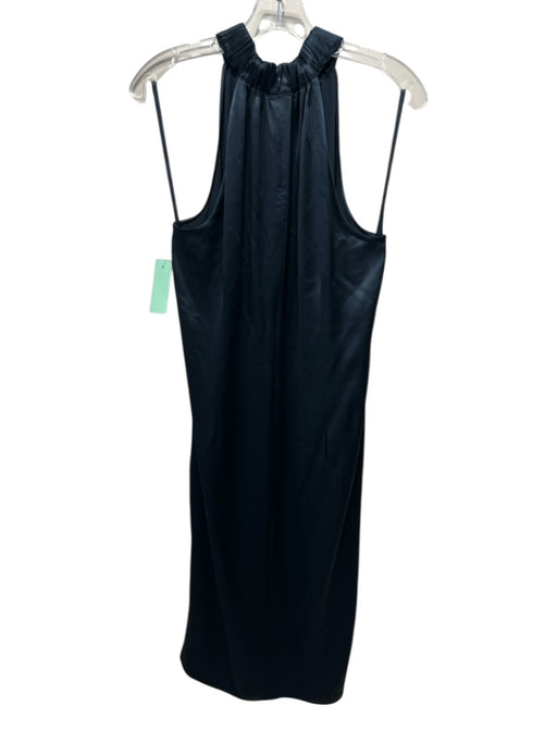 Frame Size M Dark Blue Acetate & Polyester Sleeveless Leg Slit Back Zip Dress Dark Blue / M