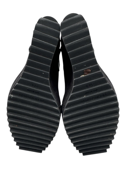 Pedro Garcia Shoe Size 37.5 Black Suede Velcro Strap Square Toe Sandals Black / 37.5