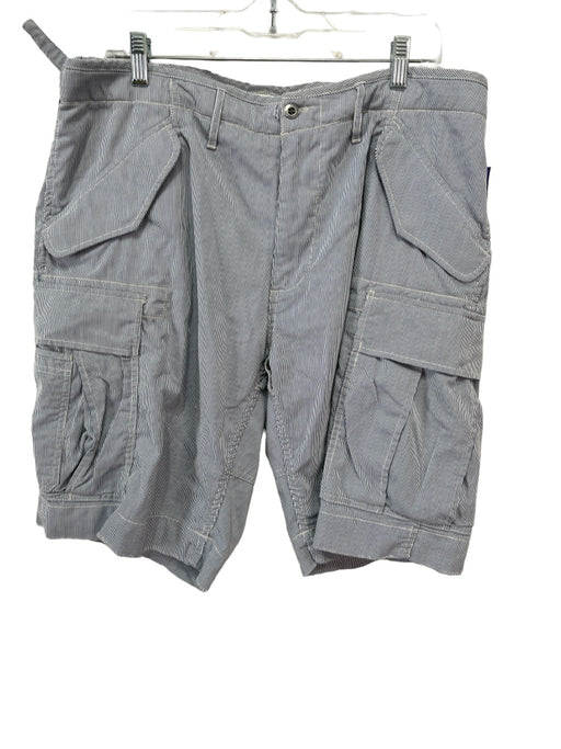 Polo Size 38 Blue & White Cotton Striped Cargo Men's Shorts 38