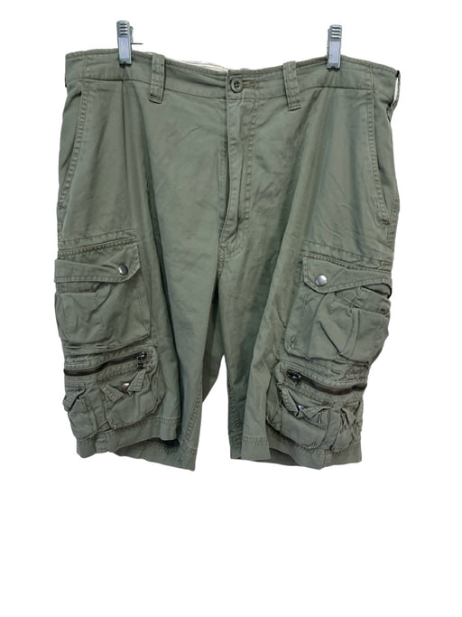 Polo Size 36 Green Cotton Solid Cargo Pocket Men's Shorts 36