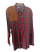 Polo Size L Red & Brown Cotton Blend Plaid Flannel Men's Long Sleeve Shirt L