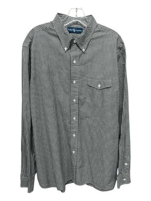 Ralph Lauren Size XL Black & White Cotton Gingham Button Up Long Sleeve Shirt Black & White / XL