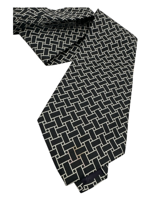Polo Black & White Silk Abstract Men's Ties Black & White