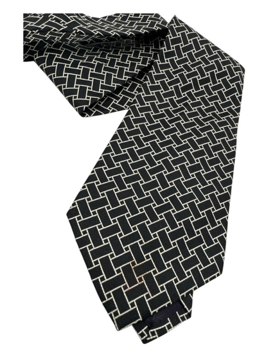 Polo Black & White Silk Abstract Men's Ties Black & White