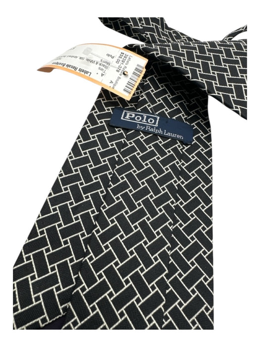 Polo Black & White Silk Abstract Men's Ties Black & White