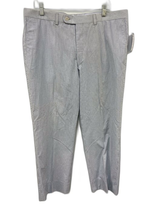 Saks Fifth Ave Size 38 Blue & White Cotton Seersucker Khakis Men's Pants Blue & White / 38