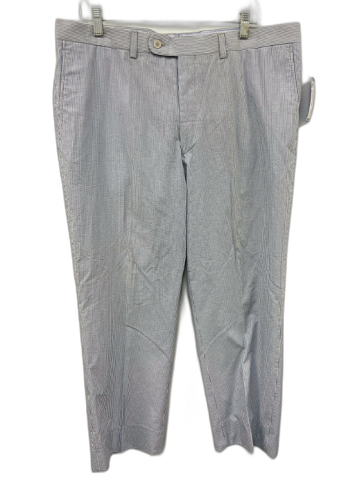 Saks Fifth Ave Size 38 Blue & White Cotton Seersucker Khakis Men's Pants Blue & White / 38