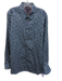 Ted Baker Size 6 Blue & White Cotton Abstract Button Up Men's Long Sleeve Shirt Blue & White / 6