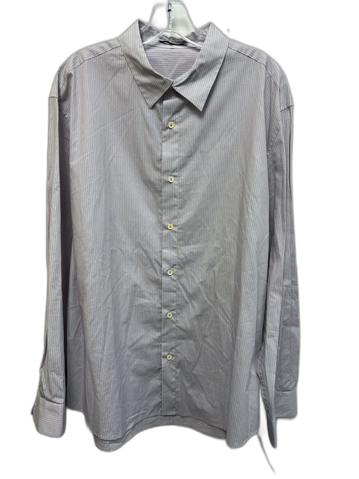 Elie Tahari Size Est XL Purple Cotton Striped Button Up Men's Long Sleeve Shirt Purple / Est XL