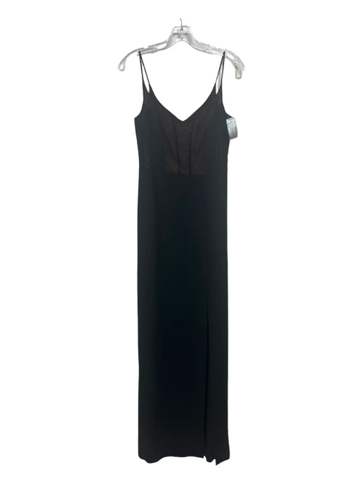 Narciso Rodriguez Size 40 Black & Brown Acetate Blend Spaghetti Strap Gown Dress Black & Brown / 40