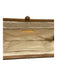 Kotur Beige & Brown Snakeskin Crystal Pleated Clutch Bag Beige & Brown / Small