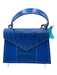 Pinnell Blue Leather Lizard Croc Square hand bag Bag Blue