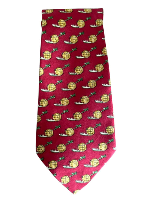 Ferragamo Red & Multi Silk All Over Print Men's Tie Red & Multi