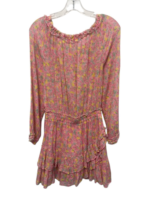 Love Shack Fancy Size XS Pink & Multi Cotton Long Sleeve Stretch neckline Dress Pink & Multi / XS