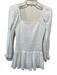 Love Shack Fancy Size XS White Viscose Long Sleeve Square Neck Above Knee Dress White / XS