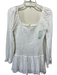 Love Shack Fancy Size XS White Viscose Long Sleeve Square Neck Above Knee Dress White / XS