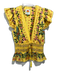 Farm Rio Size XS Yellow & Multi Cotton & Viscose Ruffle Cap Sleeve V Neck Top Yellow & Multi / XS