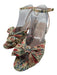 Loeffler Randall Shoe Size 7.5 Cream, Blue, Green leather sole Floral Sandals Cream, Blue, Green / 7.5