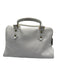 Gucci White Leather Rolled Handle Horsebit Zip Close Gold Hardware Bag White / Medium