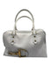 Gucci White Leather Rolled Handle Horsebit Zip Close Gold Hardware Bag White / Medium