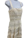 Oscar de la Renta Size 4 Cream Silk Square Neck Sleeveless Mini Dress Cream / 4