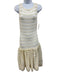 Alaia Size 38 White & Cream Viscose Blend Sleeveless Textured Ruffles Midi Dress White & Cream / 38